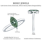 Rosec Jewels-Lab Created 1 Carat Green Diamond Marquise Cut Solitaire Engagement Ring IGI Certified