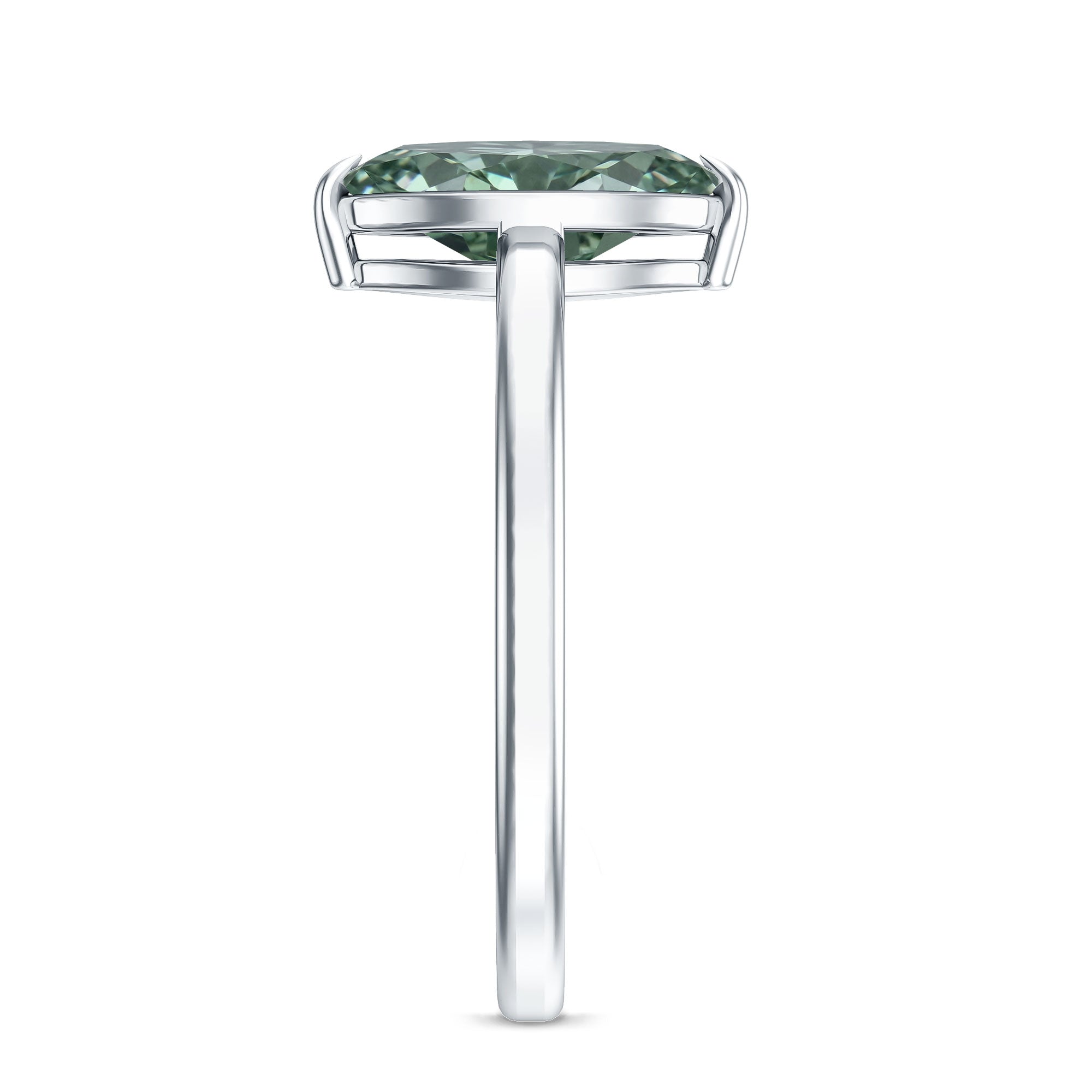 Rosec Jewels-Lab Created 1 Carat Green Diamond Marquise Cut Solitaire Engagement Ring IGI Certified