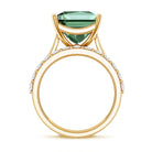 Rosec Jewels-IGI Certified 5 Carat Princess Cut Lab Grown Green Diamond Engagement Ring with Enhancer