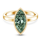 Rosec Jewels-Bezel Set Lab Created Green Diamond Marquise Solitaire Engagement Ring 3 Carat IGI Certified