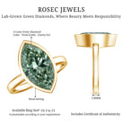Rosec Jewels-IGI Certified 4 Carat Lab Grown Green Diamond Marquise Cut Engagement Ring in Bezel Setting