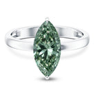 Rosec Jewels-3 Carat Marquise Cut Lab Grown Green Diamond Solitaire Engagement Ring IGI Certified