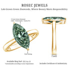 Rosec Jewels-3 Carat Marquise Cut Lab Grown Green Diamond Solitaire Engagement Ring IGI Certified