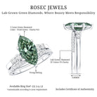 Rosec Jewels-IGI Certified 2 Carat Marquise Cut Lab Grown Green and White Diamond Bridal Ring Set