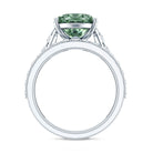 IGI Certified 5 Carat Lab Grown Diamond Oval Engagement Ring with Wedding Band Vivid Green - VS1 - Rosec Jewels