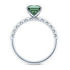 2 Carat Princess Cut Lab Grown Green Diamond Side Stone Engagement Ring with IGI Certificate Vivid Green - VS1 - Rosec Jewels