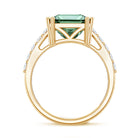 Rosec Jewels-5 Carat Princess Cut Lab Grown Green Diamond Big Engagement Ring with IGI Certificate