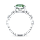 IGI Certified 4 Carat Cushion Cut Lab Grown Green Diamond Solitaire Engagement Ring Vivid Green - VS1 - Rosec Jewels