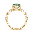 IGI Certified 4 Carat Cushion Cut Lab Grown Green Diamond Solitaire Engagement Ring Vivid Green - VS1 - Rosec Jewels