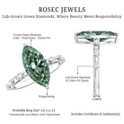 Rosec Jewels-IGI Certified 3 Carat Marquise Lab Grown Green Diamond Engagement Ring with Spaced Accent