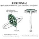 Rosec Jewels-IGI Certified 2 Carat Lab Green Diamond Marquise Engagement Ring for Women