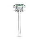 Oval Shaped 2 Carat Lab Grown Green Diamond Three Stone Engagement Ring with IGI Certificate Vivid Green - VS1 - Rosec Jewels