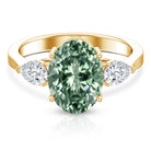 Rosec Jewels-Lab Grown 3 Carat Green Diamond Past Present Future Ring with IGI Certificate