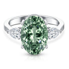 Rosec Jewels-4 Carat Lab Grown Green Diamond Large Engagement Ring with IGI Certificate