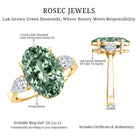 Rosec Jewels-4 Carat Lab Grown Green Diamond Large Engagement Ring with IGI Certificate