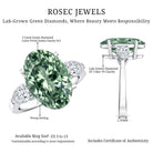 Rosec Jewels-5 Carat IGI Certified Lab Grown Green Diamond Oval Statement Engagement Ring