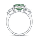 Rosec Jewels-5 Carat IGI Certified Lab Grown Green Diamond Oval Statement Engagement Ring