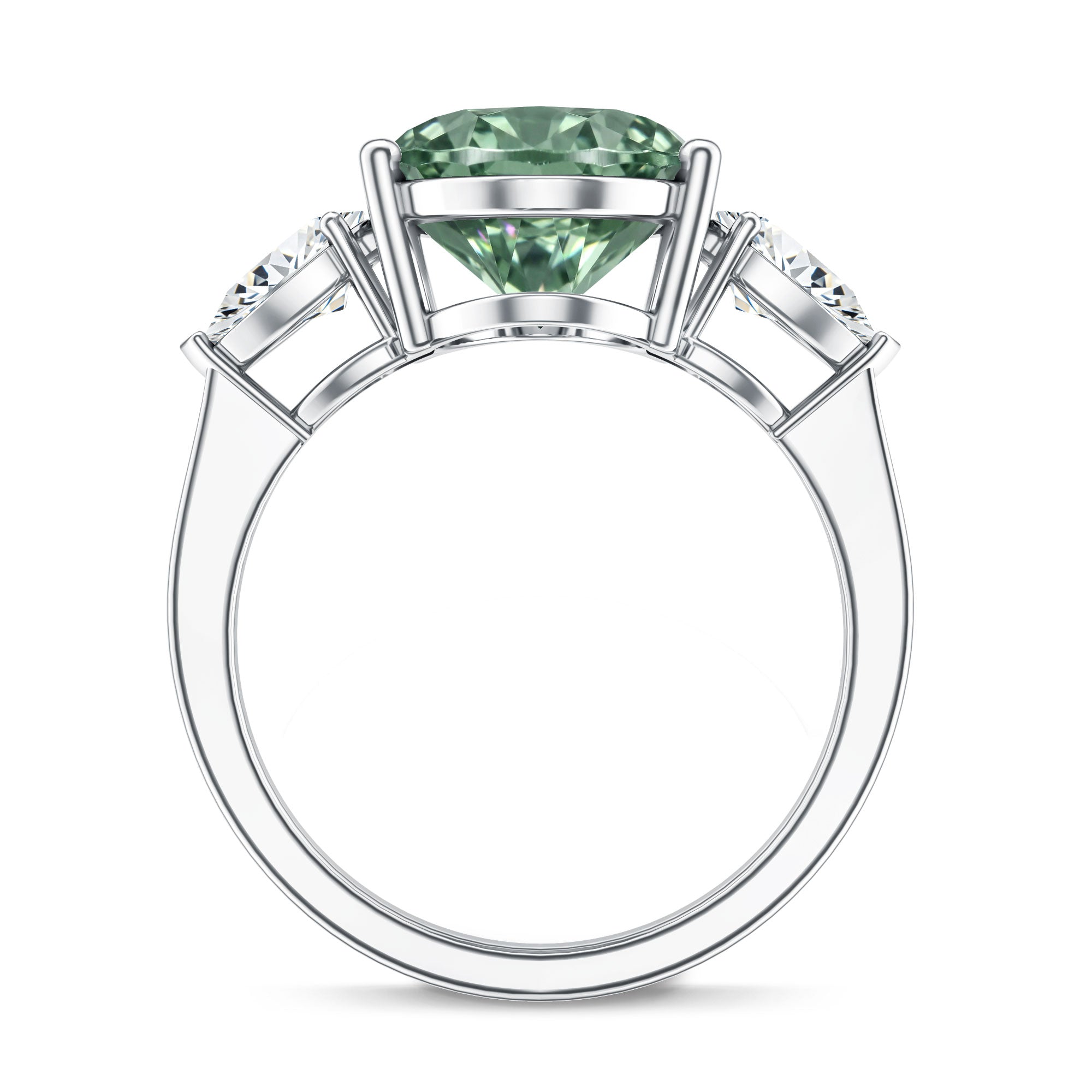 Rosec Jewels-5 Carat IGI Certified Lab Grown Green Diamond Oval Statement Engagement Ring