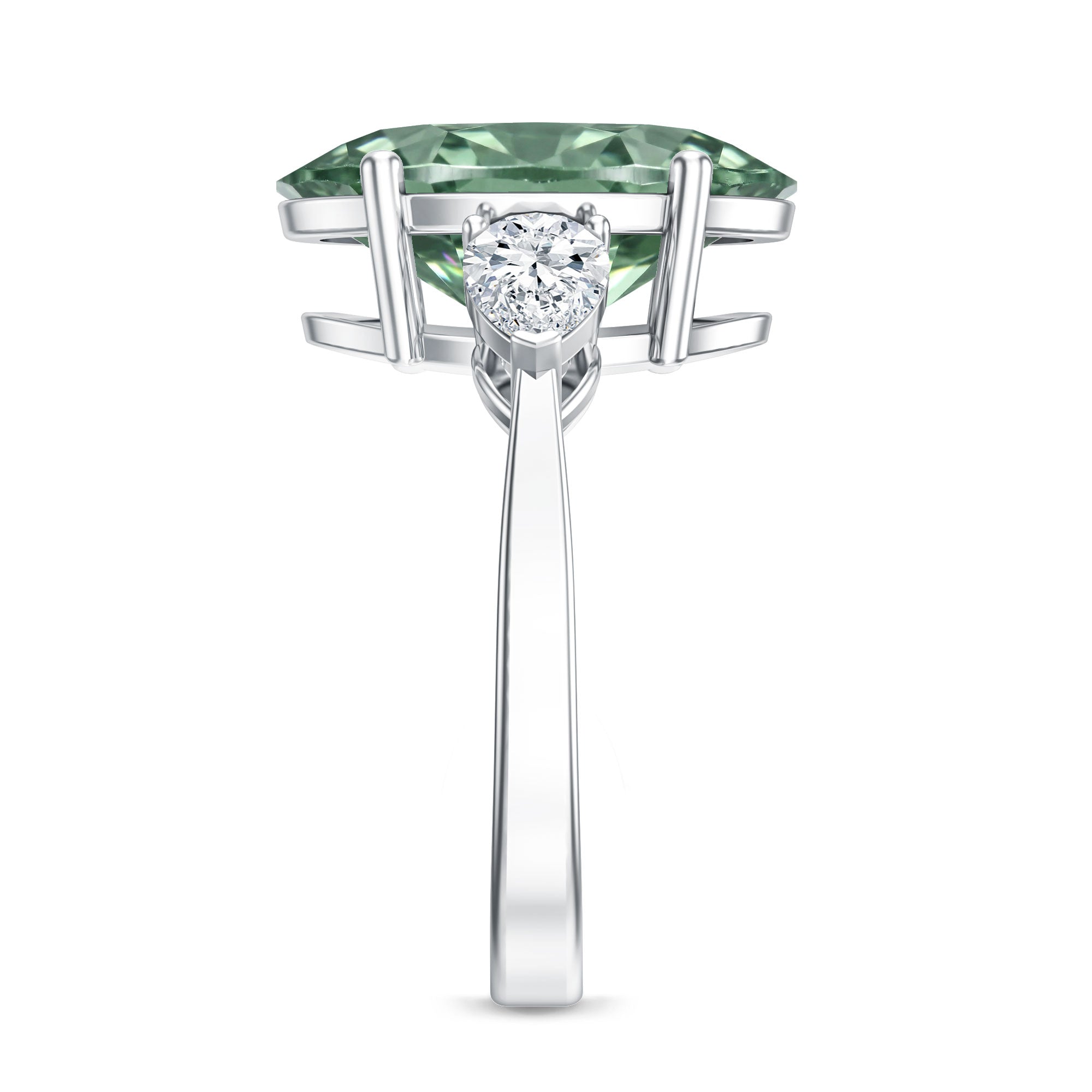 Rosec Jewels-5 Carat IGI Certified Lab Grown Green Diamond Oval Statement Engagement Ring