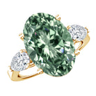 Rosec Jewels-5 Carat IGI Certified Lab Grown Green Diamond Oval Statement Engagement Ring