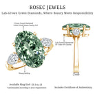 Rosec Jewels-5 Carat IGI Certified Lab Grown Green Diamond Oval Statement Engagement Ring