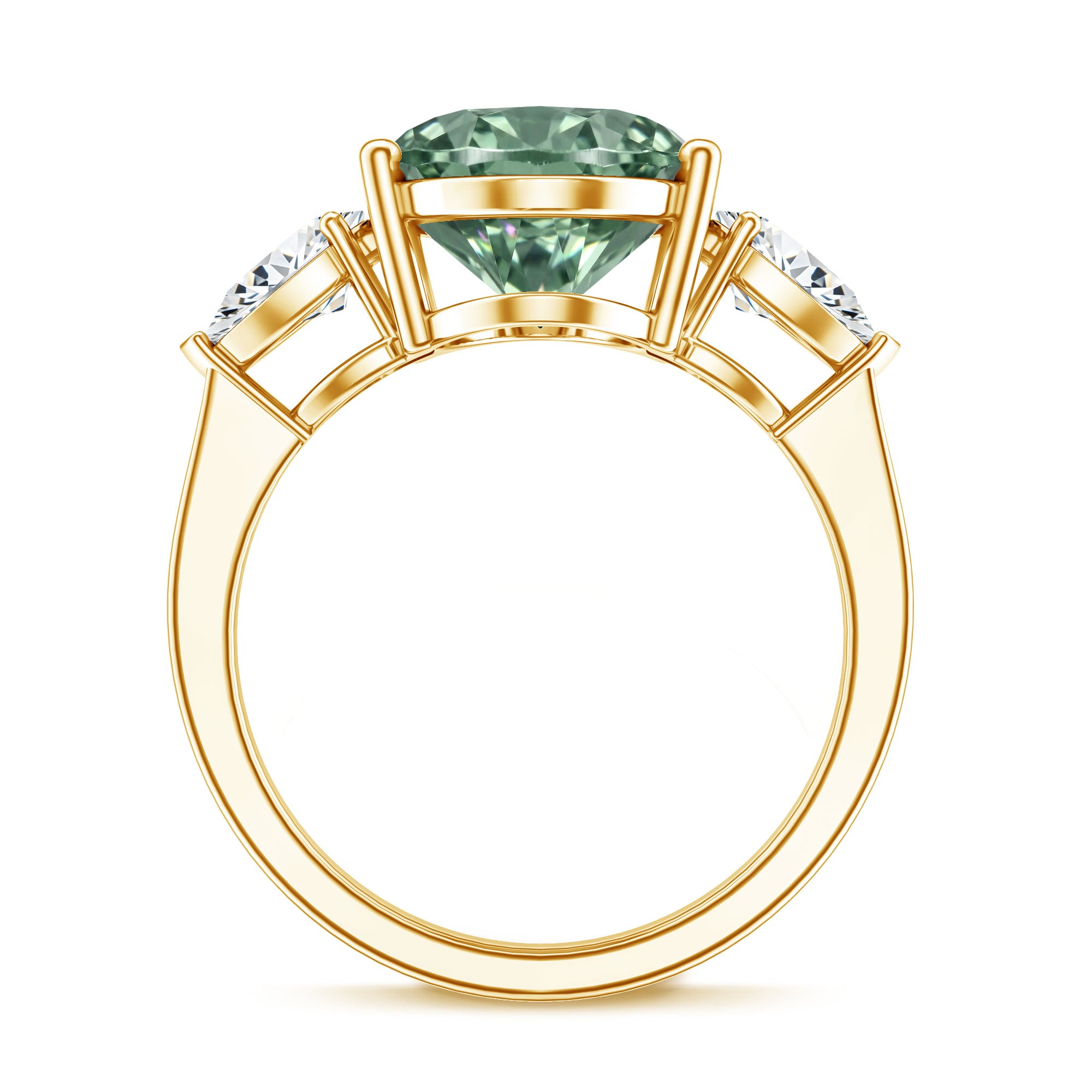 Rosec Jewels-5 Carat IGI Certified Lab Grown Green Diamond Oval Statement Engagement Ring