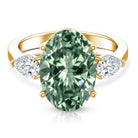 Rosec Jewels-5 Carat IGI Certified Lab Grown Green Diamond Oval Statement Engagement Ring