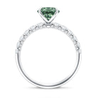 Rosec Jewels-IGI Certified 2 Carat Lab Green Diamond Oval Engagement Ring with Side Stones