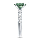 Rosec Jewels-IGI Certified 2 Carat Lab Green Diamond Oval Engagement Ring with Side Stones