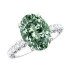IGI Certified 3 Carat Oval Shape Lab Grown Green Diamond Engagement Ring Vivid Green - VS1 - Rosec Jewels