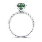 IGI Certified 3 Carat Oval Shape Lab Grown Green Diamond Engagement Ring Vivid Green - VS1 - Rosec Jewels