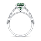 3 Carat IGI Certified Lab Grown Green Diamond Side Stone Engagement Ring for Women Vivid Green - VS1 - Rosec Jewels