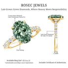3 Carat IGI Certified Lab Grown Green Diamond Side Stone Engagement Ring for Women Vivid Green - VS1 - Rosec Jewels