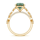 3 Carat IGI Certified Lab Grown Green Diamond Side Stone Engagement Ring for Women Vivid Green - VS1 - Rosec Jewels