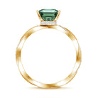 Rosec Jewels-IGI Certified 2 Carat Princess Cut Lab Green Diamond Braided Engagement Ring for Women