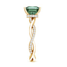 Rosec Jewels-IGI Certified 2 Carat Princess Cut Lab Green Diamond Braided Engagement Ring for Women