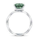 IGI Certified 4 Carat Huge Oval Lab Grown Green Diamond Braided Engagement Ring Vivid Green - VS1 - Rosec Jewels