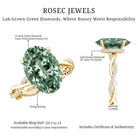 IGI Certified 4 Carat Huge Oval Lab Grown Green Diamond Braided Engagement Ring Vivid Green - VS1 - Rosec Jewels