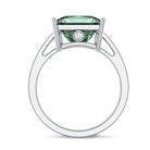 Rosec Jewels-Princess Cut Lab Grown Green Diamond 5 Carat Engagement Ring IGI Certified