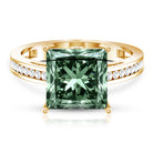 Rosec Jewels-Princess Cut Lab Grown Green Diamond 5 Carat Engagement Ring IGI Certified