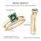 Rosec Jewels-2 Carat Princess Cut Lab Grown Green and White Diamond Wedding Ring Set for Women