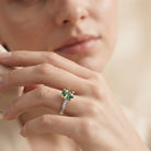 3 Carat Lab Grown Green Diamond Solitaire Oval Engagement Ring IGI Certified Vivid Green - VS1 - Rosec Jewels