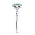 Oval Shaped 2 Carat Lab Grown Green Diamond Engagement Ring with IGI Certificate Vivid Green - VS1 - Rosec Jewels