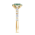 Oval Shaped 2 Carat Lab Grown Green Diamond Engagement Ring with IGI Certificate Vivid Green - VS1 - Rosec Jewels