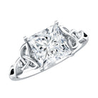 Princess Cut 2 Carat Lab Grown Diamond Celtic Engagement Ring with IGI Certificate Lab - ( E-VS1 ) - Rosec Jewels