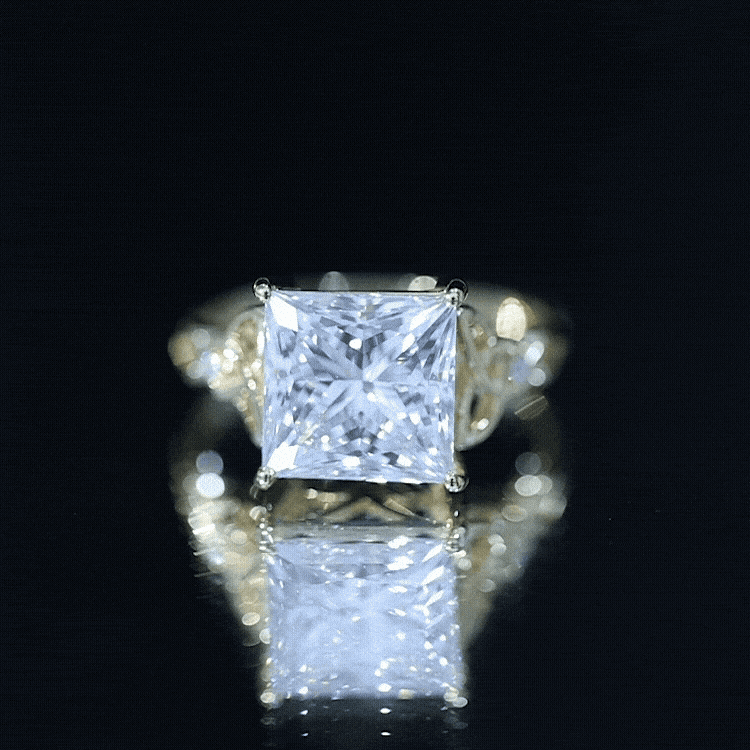 5 Carat Princess Cut Lab Grown Diamond Celtic Design Engagement Ring IGI Certified Lab - ( E-VS1 ) - Rosec Jewels