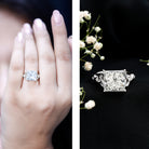 5 Carat Princess Cut Lab Grown Diamond Celtic Design Engagement Ring IGI Certified Lab - ( E-VS1 ) - Rosec Jewels