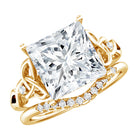 Rosec Jewels-Princess Cut Lab Grown 5 Carat Diamond Celtic Wedding Ring Set with IGI Certificate