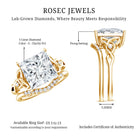 Rosec Jewels-Princess Cut Lab Grown 5 Carat Diamond Celtic Wedding Ring Set with IGI Certificate