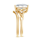 Rosec Jewels-Princess Cut Lab Grown 5 Carat Diamond Celtic Wedding Ring Set with IGI Certificate